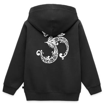 Signe Om - Sweat Premium à capuche zippé enfant bio - noir - Dos - AI Model Kid Male (0cm)