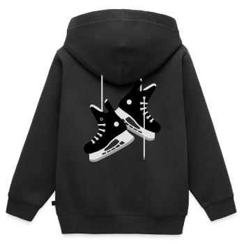 Eishockey-Schlittschuhe - Kinder Premium Organic Zip Hoodie - Schwarz - Hinten - AI Model Kid Male (0cm)