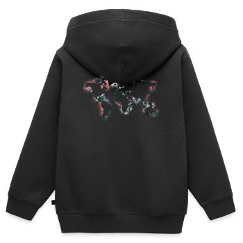 Weltkarte - Kinder Premium Organic Zip Hoodie - Schwarz - Hinten - AI Model Kid Male (0cm)