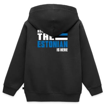Keep calm Estland / Geschenk Tallinn Osteuropa - Kinder Premium Organic Zip Hoodie - Schwarz - Hinten - AI Model Kid Male (0cm)