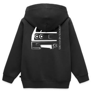Legends Never Die – Retro Car Line Art - Kinder Premium Organic Zip Hoodie - Schwarz - Hinten - AI Model Kid Male (0cm)