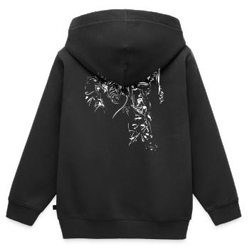Tribal Stadt / Design Hintergrund Element - Kinder Premium Organic Zip Hoodie - Schwarz - Hinten - AI Model Kid Male (0cm)