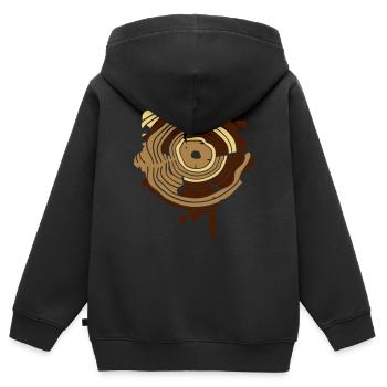The annual rings of a tree as a graffiti - Kids Premium Organic Zip-up Hoodie - black - Back - AI Model Kid Male (0cm)