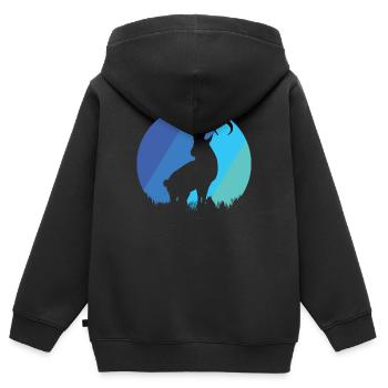 Capricorne - Sweat Premium à capuche zippé enfant bio - noir - Dos - AI Model Kid Male (0cm)