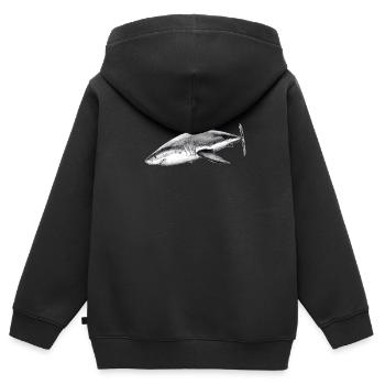 Weißer Hai - Weißer Hai - Kinder Premium Organic Zip Hoodie - Schwarz - Hinten - AI Model Kid Male (0cm)