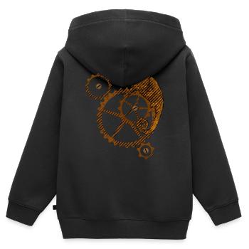 Steampunk Chamäleon - Kinder Premium Organic Zip Hoodie - Schwarz - Hinten - AI Model Kid Male (0cm)