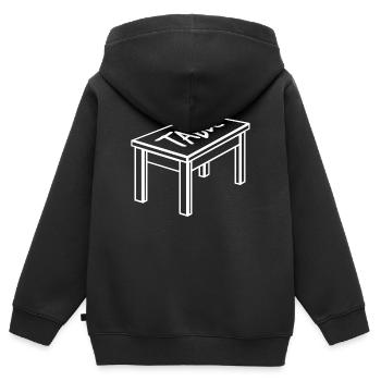 Table dining table furniture object carpenter - Kids Premium Organic Zip-up Hoodie - black - Back - AI Model Kid Male (0cm)