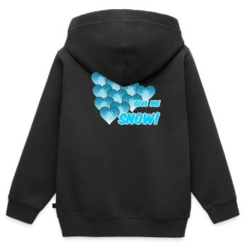 Snow Winter Schnee Schnee - Kinder Premium Organic Zip Hoodie - Schwarz - Hinten - AI Model Kid Male (0cm)