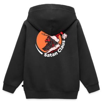 Bad Santa Claus Satan Claus Père Noël - Sweat Premium à capuche zippé enfant bio - noir - Dos - AI Model Kid Male (0cm)