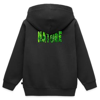 nature - Kinder Premium Organic Zip Hoodie - Schwarz - Hinten - AI Model Kid Male (0cm)