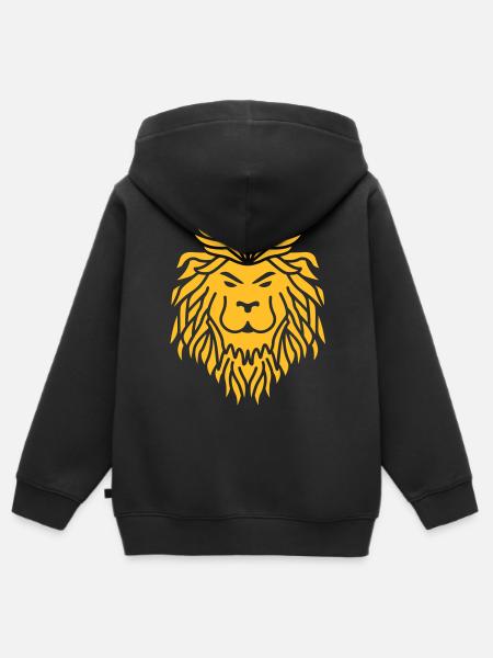 Löwe Tribal – Kraftvolles Wappentier-Design - Kinder Premium Organic Zip Hoodie - Schwarz