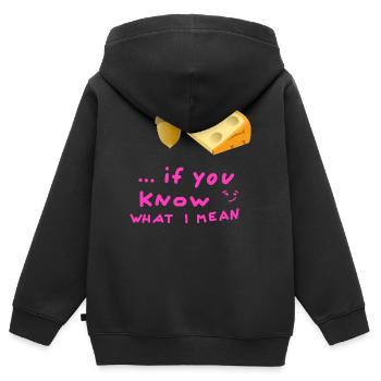 Eichelkäse Jugendwort Eichel Käse Hygiene Körper - Kinder Premium Organic Zip Hoodie - Schwarz - Hinten - AI Model Kid Male (0cm)