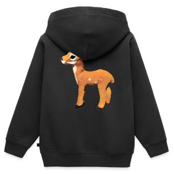 Rehkitz Design - Kinder Premium Organic Zip Hoodie - Schwarz - Hinten - AI Model Kid Male (0cm)