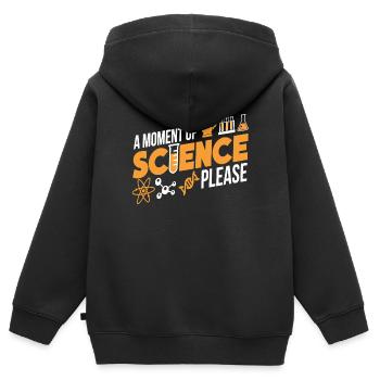 Un moment de science s'il vous plaît t-shirt - Sweat Premium à capuche zippé enfant bio - noir - Dos - AI Model Kid Male (0cm)