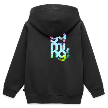Gamer - Kinder Premium Organic Zip Hoodie - Schwarz - Hinten - AI Model Kid Male (0cm)