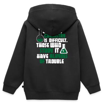 Organic Chemistry is Difficult Shirt - Kids Premium Organic Zip-up Hoodie - black - Back - AI Model Kid Male (0cm)