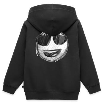 Emoji kiss heart love Emoji - Sweat Premium à capuche zippé enfant bio - noir - Dos - AI Model Kid Male (0cm)