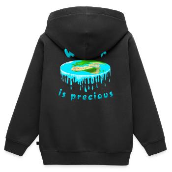 Wasser ist kostbar - Kinder Premium Organic Zip Hoodie - Schwarz - Hinten - AI Model Kid Male (0cm)