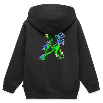 Hip Hop - Kinder Premium Organic Zip Hoodie - Schwarz - Hinten - AI Model Kid Male (0cm)