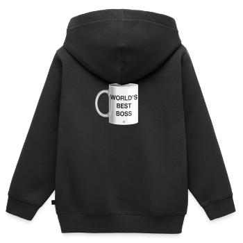 Der beste Chef der Welt - Kinder Premium Organic Zip Hoodie - Schwarz - Hinten - AI Model Kid Male (0cm)