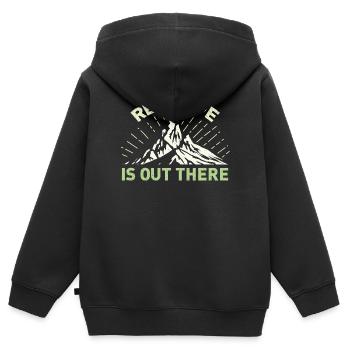Real Life Is Out There - Kinder Premium Organic Zip Hoodie - Schwarz - Hinten - AI Model Kid Male (0cm)