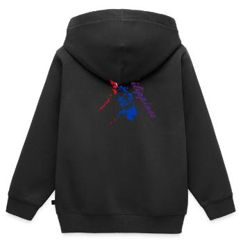 Philippinen Flaggenkarte Script - Kinder Premium Organic Zip Hoodie - Schwarz - Hinten - AI Model Kid Male (0cm)