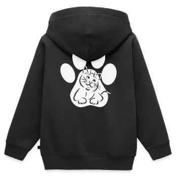 Katze Pfote Miezekatze in Pfote Geschenk - Kinder Premium Organic Zip Hoodie - Schwarz - Hinten - AI Model Kid Male (0cm)