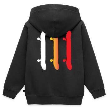 Skateboard - Skateboards - Sweat Premium à capuche zippé enfant bio - noir - Dos - AI Model Kid Male (0cm)