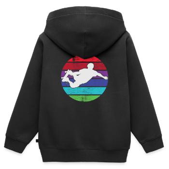 Skateboard - Skateboarder - Sweat Premium à capuche zippé enfant bio - noir - Dos - AI Model Kid Male (0cm)