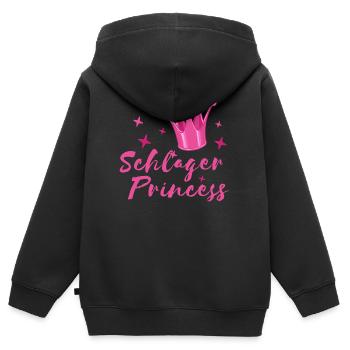 Schlager Prinzessin Krone Schlagerfan Volksmusik - Kinder Premium Organic Zip Hoodie - Schwarz - Hinten - AI Model Kid Male (0cm)