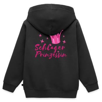 Schlager Prinzessin Statement Volksmusik Fan - Kinder Premium Organic Zip Hoodie - Schwarz - Hinten - AI Model Kid Male (0cm)