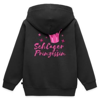 Schlager Prinzessin Schlagerfan Krone Volksmusik - Kinder Premium Organic Zip Hoodie - Schwarz - Hinten - AI Model Kid Male (0cm)