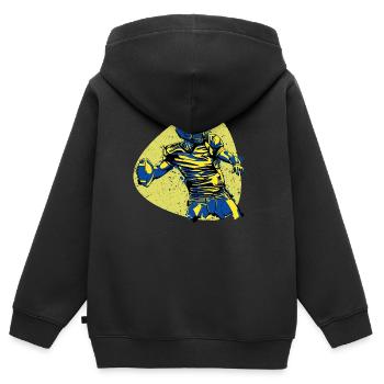 Vainqueur du quarterback du héros du football américain - Sweat Premium à capuche zippé enfant bio - noir - Dos - AI Model Kid Male (0cm)