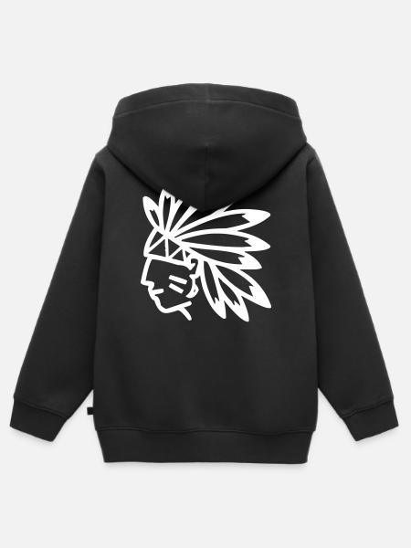 Indianer Häuptling - Kinder Premium Organic Zip Hoodie - Schwarz