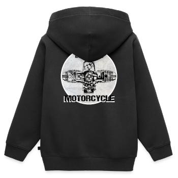 Moteur de boxe Bavarian Motorcycle - Sweat Premium à capuche zippé enfant bio - noir - Dos - AI Model Kid Male (0cm)
