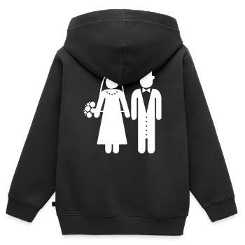 Ein Hochzeitspaar - Kinder Premium Organic Zip Hoodie - Schwarz - Hinten - AI Model Kid Male (0cm)