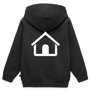 Eine kleine Kirche - Kinder Premium Organic Zip Hoodie - Schwarz - Hinten - AI Model Kid Male (0cm)