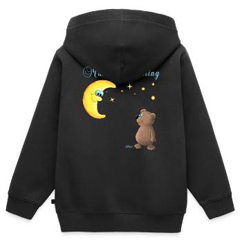 Le chouchou de maman - Sweat Premium à capuche zippé enfant bio - noir - Dos - AI Model Kid Male (0cm)