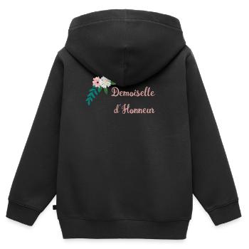Brautjungfer - Bukolische Sammlung - Kinder Premium Organic Zip Hoodie - Schwarz - Hinten - AI Model Kid Male (0cm)