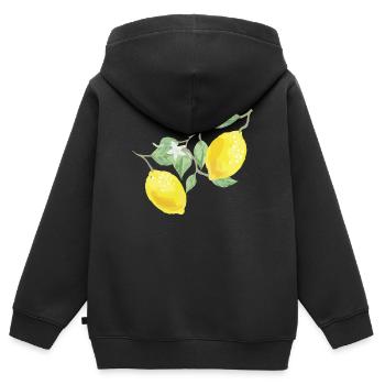 Citrons - Sweat Premium à capuche zippé enfant bio - noir - Dos - AI Model Kid Male (0cm)