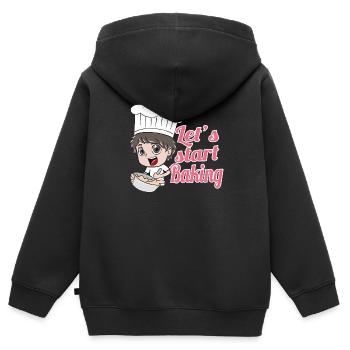 Cuisson des aliments - Sweat Premium à capuche zippé enfant bio - noir - Dos - AI Model Kid Male (0cm)