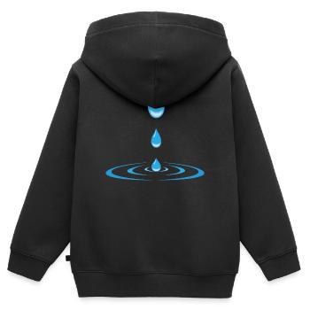 Tropfen und Wellen - Kinder Premium Organic Zip Hoodie - Schwarz - Hinten - AI Model Kid Male (0cm)