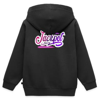 gros lot - Sweat Premium à capuche zippé enfant bio - noir - Dos - AI Model Kid Male (0cm)