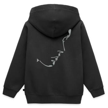 girl face, light and shadow - Kinder Premium Organic Zip Hoodie - Schwarz - Hinten - AI Model Kid Male (0cm)