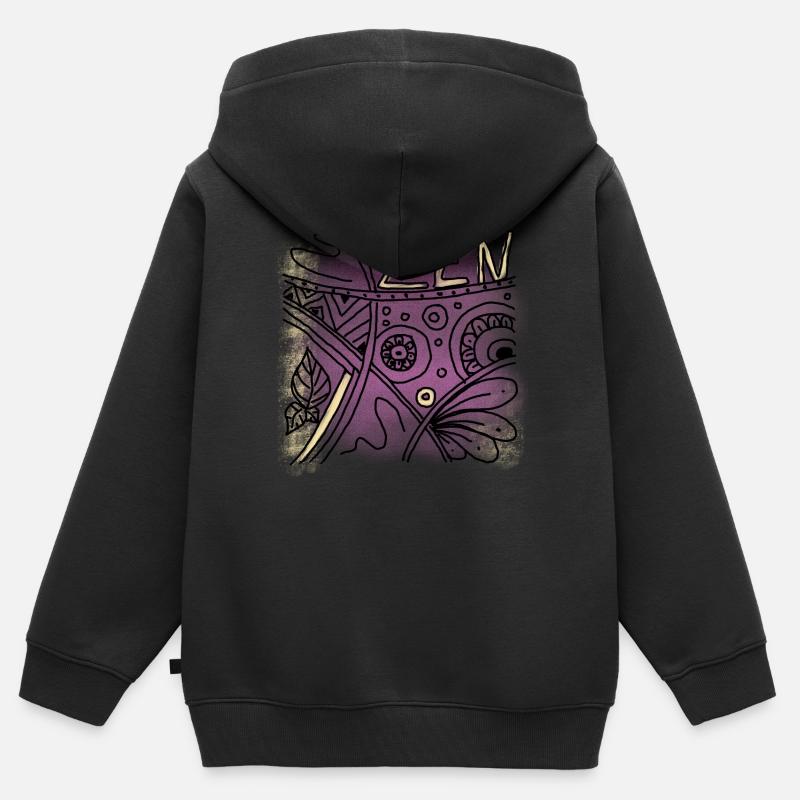 Zen - Sweat Premium à capuche zippé enfant bio - noir