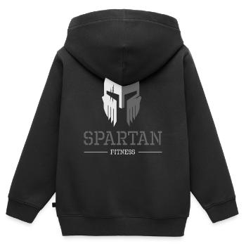 Spartaner Fitness Gym Symbol Sport Helm Gladiator - Kinder Premium Organic Zip Hoodie - Schwarz - Hinten - AI Model Kid Male (0cm)