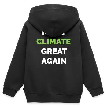make climate great again climate protection climate symbol - Kids Premium Organic Zip-up Hoodie - black - Back - AI Model Kid Male (0cm)