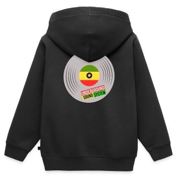 Underground Vinyl Sound System - Kids Premium Organic Zip-up Hoodie - black - Back - AI Model Kid Male (0cm)