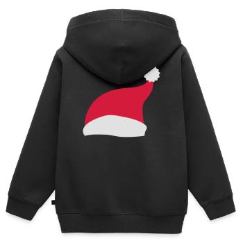 weihnachtsmütze weihnachten - Kinder Premium Organic Zip Hoodie - Schwarz - Hinten - AI Model Kid Male (0cm)