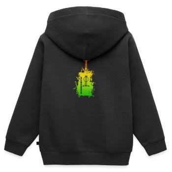 Guitare Rainbow Splatter - Sweat Premium à capuche zippé enfant bio - noir - Dos - AI Model Kid Male (0cm)